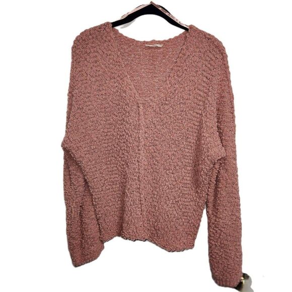 Altar'd State L/S Chunky Oversized Popcorn Knit Comfy Sweater; Pink Size: S - Picture 1 of 6